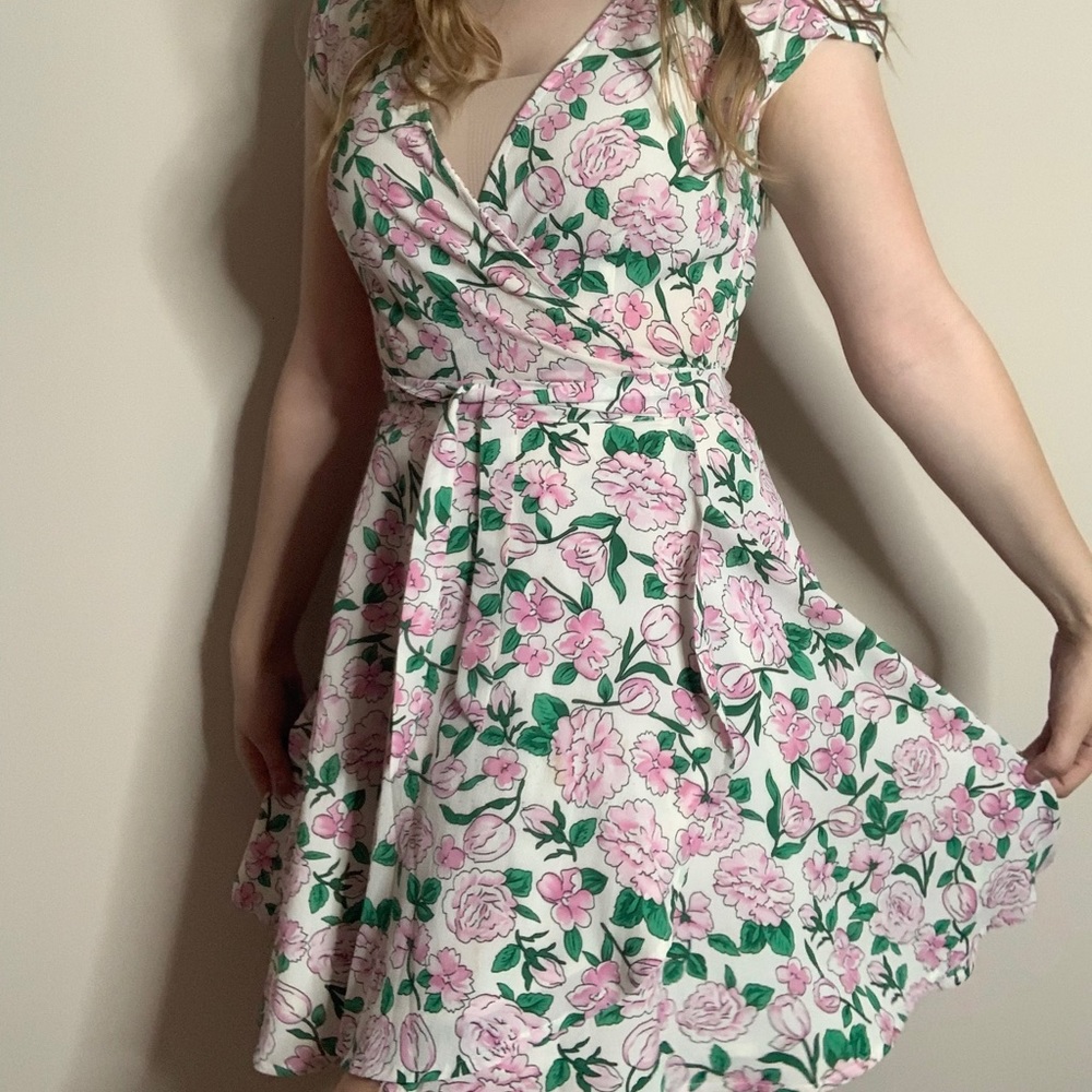 Floral Wrap Dress Can Be Dressed Up or Casual